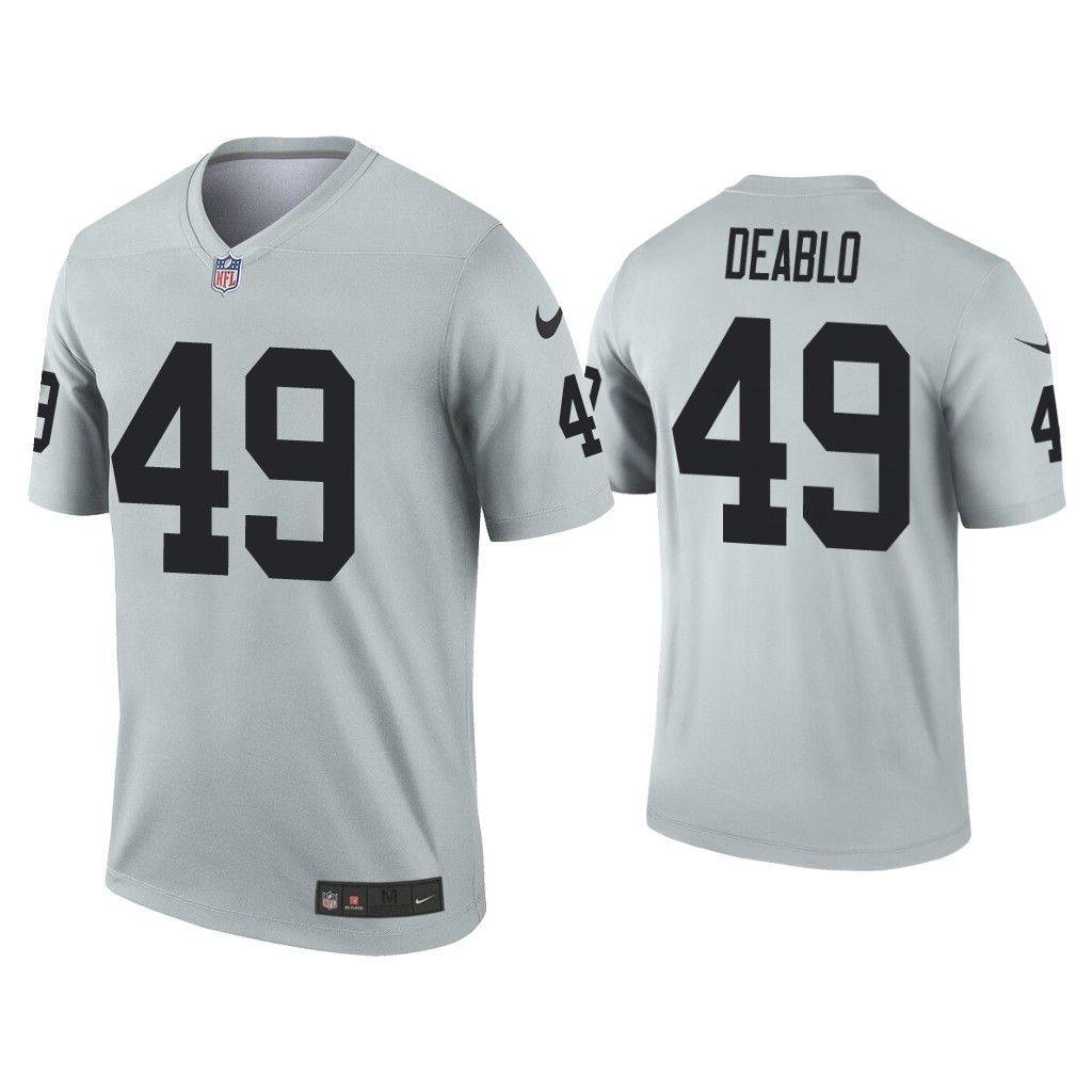 Men Oakland Raiders #49 Divine Deablo Nike Grey Silver Inverted Legend NFL Jersey